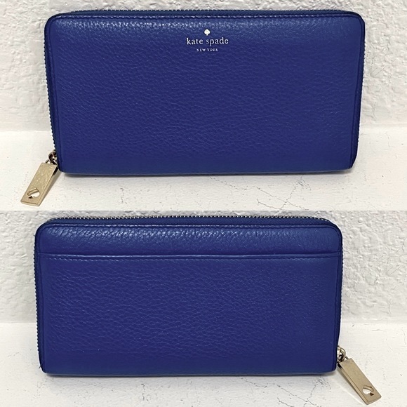 Kate Spade ♠️ New York Continental Zip-Around Royal Blue Wallet - Picture 1 of 11